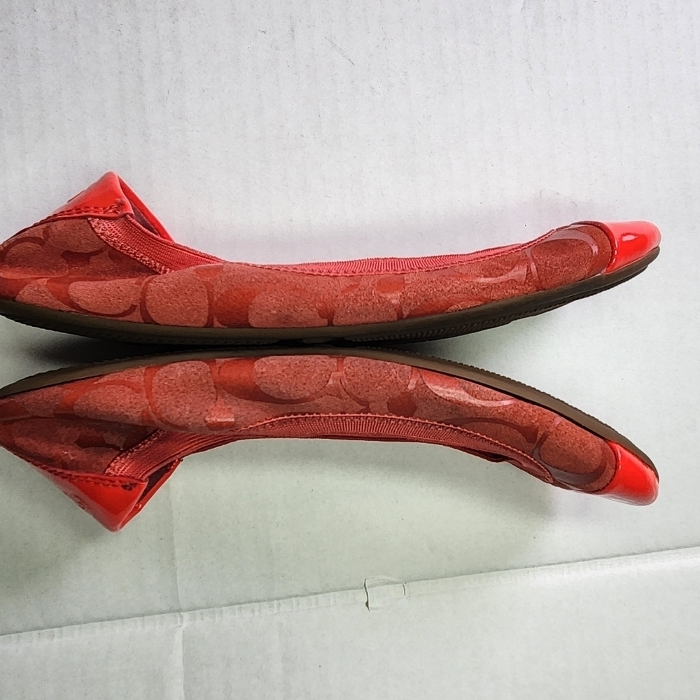🌸 Coach |‎ Patent Leather Flats, size 6.5 red - Picture 4 of 7